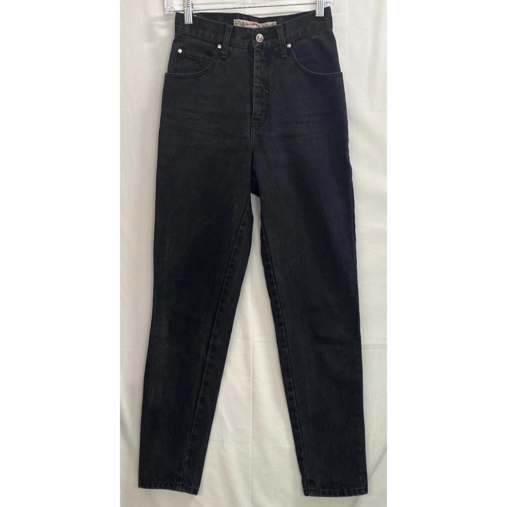 Vintage Levi's 900 Jeans Womens 5 Black Denim Cotton Dark Wash Whiskers Detail
